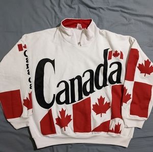Vintage GGS full front graphic Canada 1/4 zip sweatshirt